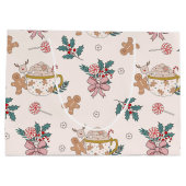 Grand sac cadeau Motif de Noël rétro (Dos)