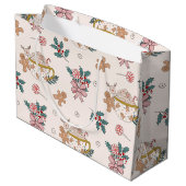 Grand sac cadeau Motif de Noël rétro (Dos Angle)