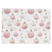 Grand Sac Cadeau Motif de Noël rose (Dos)