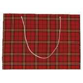 Grand Sac Cadeau Motif de Noël Rouge Plaid - (Dos)