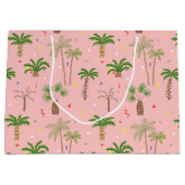 Grand Sac Cadeau Motif de palmiers de Noël tropicaux (Devant)