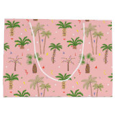 Grand Sac Cadeau Motif de palmiers de Noël tropicaux (Dos)