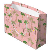 Grand Sac Cadeau Motif de palmiers de Noël tropicaux (Dos Angle)