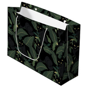 Grand Sac Cadeau Motif de panthère noire moderne