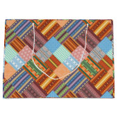 Grand Sac Cadeau Motif de patchwork tribal confortable (Devant)