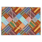 Grand Sac Cadeau Motif de patchwork tribal confortable (Dos)
