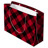 Grand Sac Cadeau Motif de plaid de Buffalo de contrôle de rouge et (Dos Angle)
