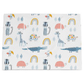 Grand Sac Cadeau Motif de plaisir animal Doodle (Devant)