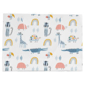 Grand Sac Cadeau Motif de plaisir animal Doodle (Dos)