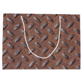 Grand Sac Cadeau Motif de plaque diamant rouillé (Dos)