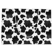 Grand Sac Cadeau Motif de points de vache Poster de animal noir et  (Dos)