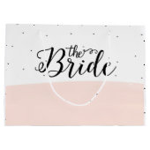 Grand Sac Cadeau Motif de points noirs rayure rose (Dos)