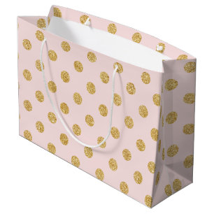 Grand Sac Cadeau Motif de pois élégant de parties scintillantes d