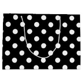 Grand Sac Cadeau Motif de pois noir et blanc (Dos)