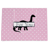 Grand Sac Cadeau Motif de Poker Rose Dinosaur (Devant)