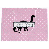 Grand Sac Cadeau Motif de Poker Rose Dinosaur (Dos)