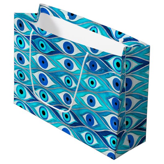 Grand Sac Cadeau Motif de protection des yeux mal (Devant Angle)