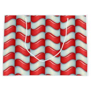 Grand Sac Cadeau Motif de rayures de sucre de canne