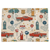 Grand Sac Cadeau Motif de road trip vintage (2) (Devant)