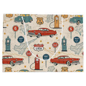 Grand Sac Cadeau Motif de road trip vintage (2) (Dos)