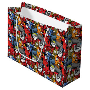 Grand Sac Cadeau Motif de scooter de chats et de chiens