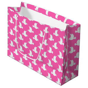 Grand Sac Cadeau Motif de sensibilisation au cancer du sein White B