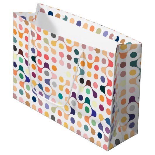 Grand Sac Cadeau Motif de structure moléculaire (Devant Angle)