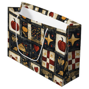 Grand Sac Cadeau Motif de surface composée d'automne principal Ré
