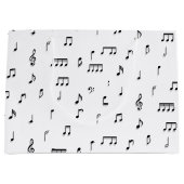 Grand Sac Cadeau Motif de symboles Black & White Music Notes (Devant)