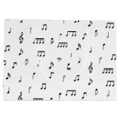 Grand Sac Cadeau Motif de symboles Black & White Music Notes (Dos)