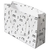 Grand Sac Cadeau Motif de symboles Black & White Music Notes (Dos Angle)