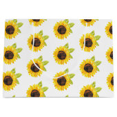 Grand Sac Cadeau Motif de tournesol peint à la main (Devant)