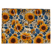 Grand Sac Cadeau Motif de tournesol radiant (Dos)