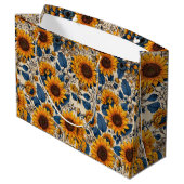 Grand Sac Cadeau Motif de tournesol radiant (Dos Angle)