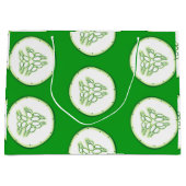 Grand Sac Cadeau Motif de tranches de concombre (Devant)
