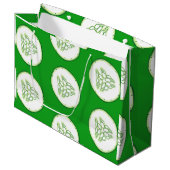 Grand Sac Cadeau Motif de tranches de concombre (Devant Angle)