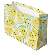 Grand Sac Cadeau Motif de tranches de pastèque jaune (Dos Angle)