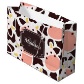 Grand Sac Cadeau Motif de vache mûre (Devant Angle)