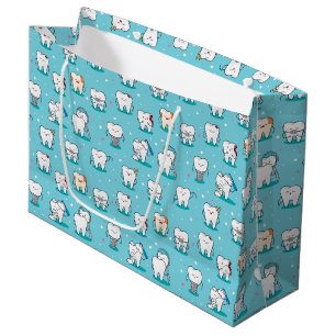 Grand Sac Cadeau Motif dentaire mignon