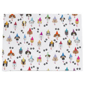 Grand Sac Cadeau Motif des chiens de fête d'anniversaire (Devant)