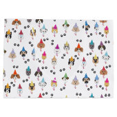 Grand Sac Cadeau Motif des chiens de fête d'anniversaire (Dos)