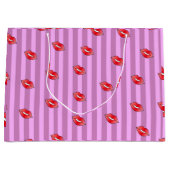 Grand Sac Cadeau Motif des lèvres de baiser (Devant)