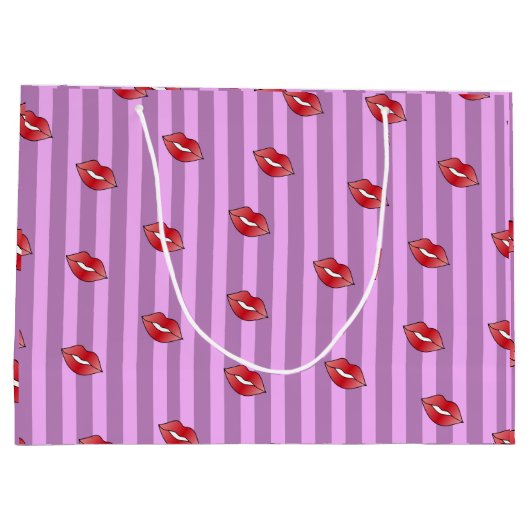 Grand Sac Cadeau Motif des lèvres de baiser (Dos)