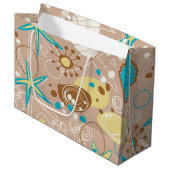 Grand Sac Cadeau Motif d'été (Devant Angle)