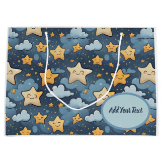 Grand Sac Cadeau Motif d'étoiles