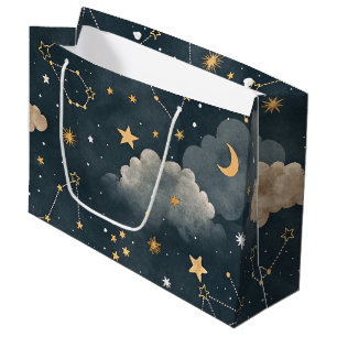 Grand Sac Cadeau Motif d'étoiles de constellation céleste (5)