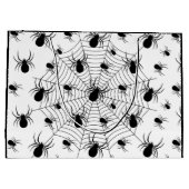 Grand Sac Cadeau Motif d'Halloween Black White araignées (Dos)