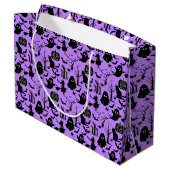 Grand Sac Cadeau Motif d'Halloween. Éffrayant et mignon.b L Violet (Dos Angle)
