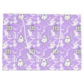 Grand Sac Cadeau Motif d'Halloween. Éffrayant et mignon.b L Violet  (Dos)