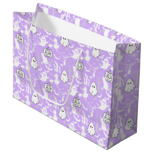 Grand Sac Cadeau Motif d'Halloween. Éffrayant et mignon.b L Violet 